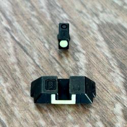 Glock - Hausse acier 6.1 mm luminescent + Guidon acier 4.1 mm luminescent