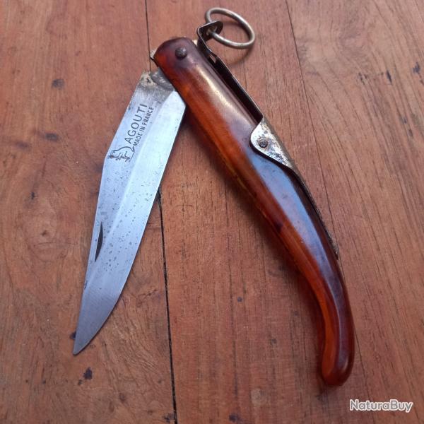 Ancien Couteau � Palme AGOUTI MADE IN FRANCE Manche en R�sine