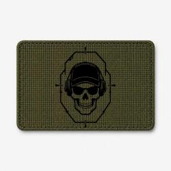 Patch Tir Sportif - Cr&acirc;ne tactique dans une cible - Olive / Noir