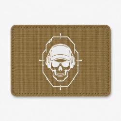 Patch Tir Sportif - Cr&acirc;ne tactique dans une cible - Coyote / Blanc