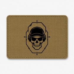 Patch Tir Sportif - Cr&acirc;ne tactique dans une cible - Coyote / Noir