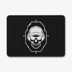 Patch Tir Sportif - Cr&acirc;ne tactique dans une cible - Noir / Blanc