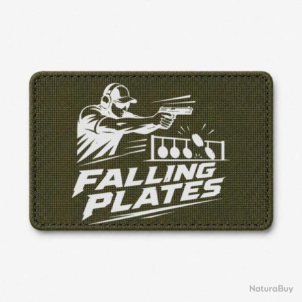 Patch Tir Sportif - Falling Plates - Olive / Blanc