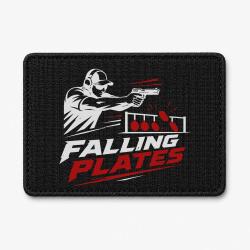 Patch Tir Sportif - Falling Plates - Noir / Blanc et rouge