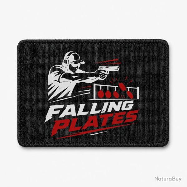 Patch Tir Sportif - Falling Plates - Noir / Blanc et rouge