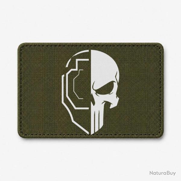 Patch TSV / IPSC - Cr�ne et cible - Olive / Blanc
