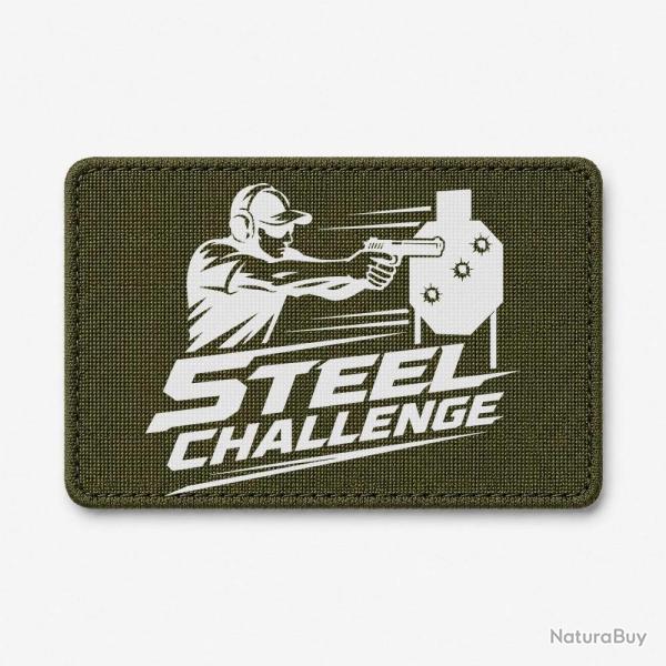 Patch Steel Challenge - Tireur au pistolet - Olive / Blanc