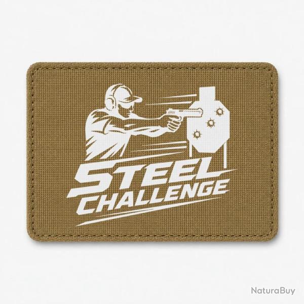 Patch Steel Challenge - Tireur au pistolet - Coyote / Blanc