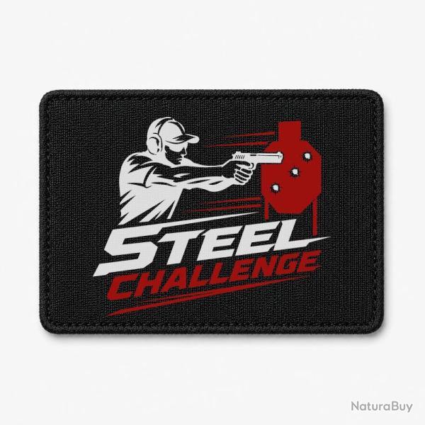 Patch Steel Challenge - Tireur au pistolet - Noir / Blanc et rouge