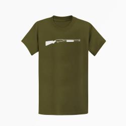 T-shirt ARME FUSIL A POMPE Kaki / Blanc