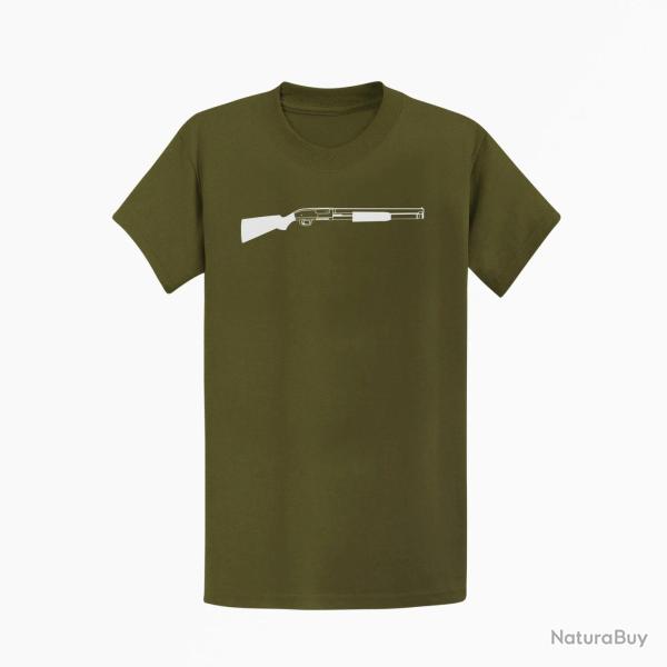 T-shirt ARME FUSIL A POMPE Kaki / Blanc