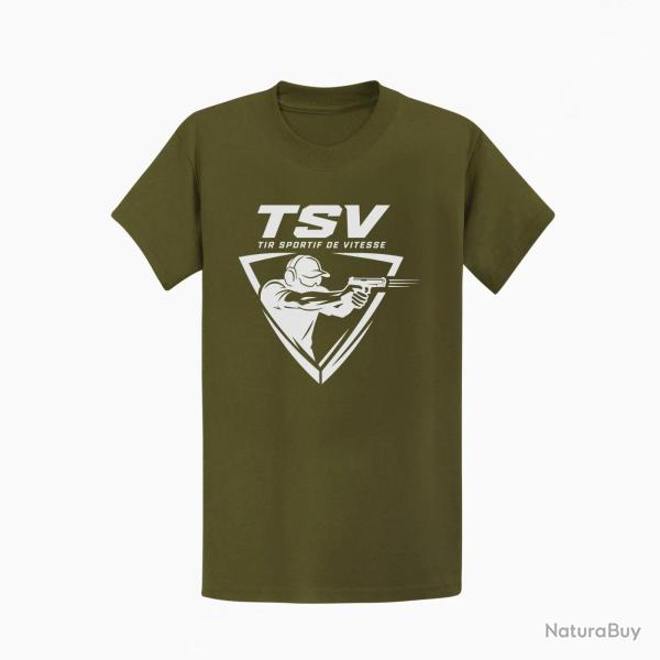 T-shirt TSV Tireur au pistolet Kaki / Blanc