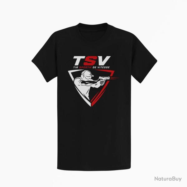T-shirt TSV Tireur au pistolet Noir / Blanc et rouge