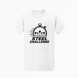 T-shirt Steel Challenge Chronom&egrave;tre et cibles Blanc
