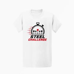 T-shirt Steel Challenge Chronom&egrave;tre et cibles Blanc / Noir et rouge