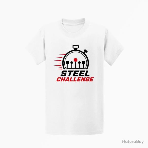 T-shirt Steel Challenge Chronom�tre et cibles Blanc / Noir et rouge