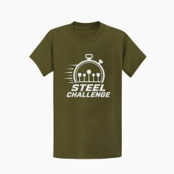 T-shirt Steel Challenge Chronom&egrave;tre et cibles Kaki / Blanc