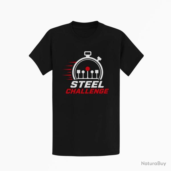 T-shirt Steel Challenge Chronom�tre et cibles Noir / Blanc et rouge