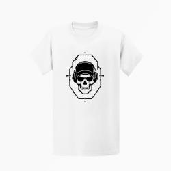 T-shirt Tir Sportif Cr&acirc;ne tactique dans une cible Blanc