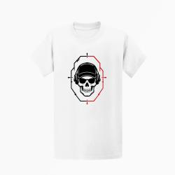 T-shirt Tir Sportif Cr&acirc;ne tactique dans une cible Blanc / Noir et rouge