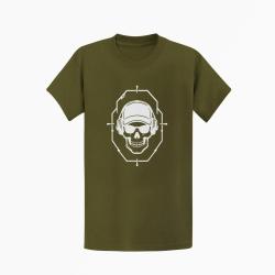 T-shirt Tir Sportif Cr&acirc;ne tactique dans une cible Kaki / Blanc
