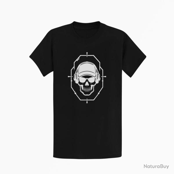 T-shirt Tir Sportif Cr�ne tactique dans une cible Noir