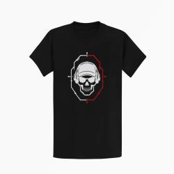 T-shirt Tir Sportif Cr&acirc;ne tactique dans une cible Noir / Blanc et rouge
