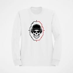 Sweat Tir Sportif Cr&acirc;ne tactique dans une cible Blanc / Noir et rouge