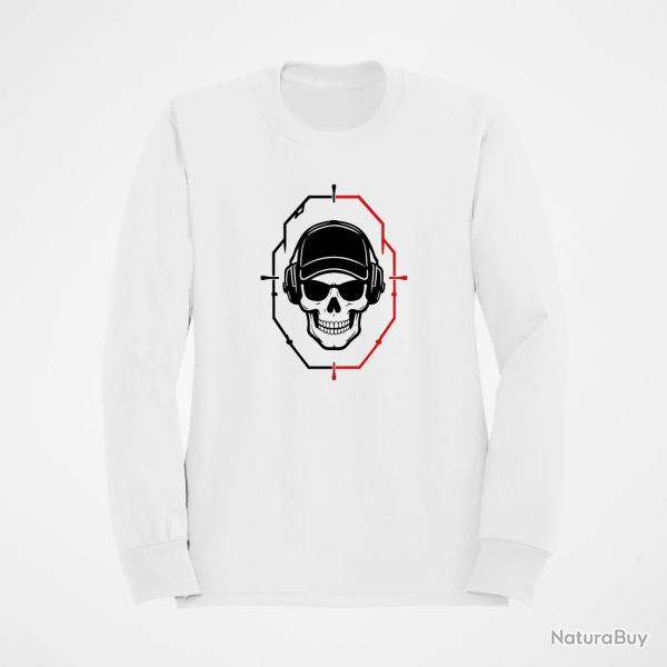 Sweat Tir Sportif Cr�ne tactique dans une cible Blanc / Noir et rouge