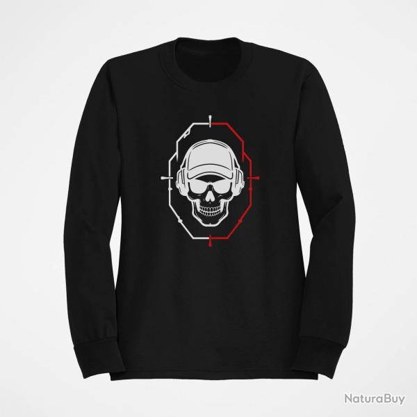 Sweat Tir Sportif Cr�ne tactique dans une cible Noir / Blanc et rouge