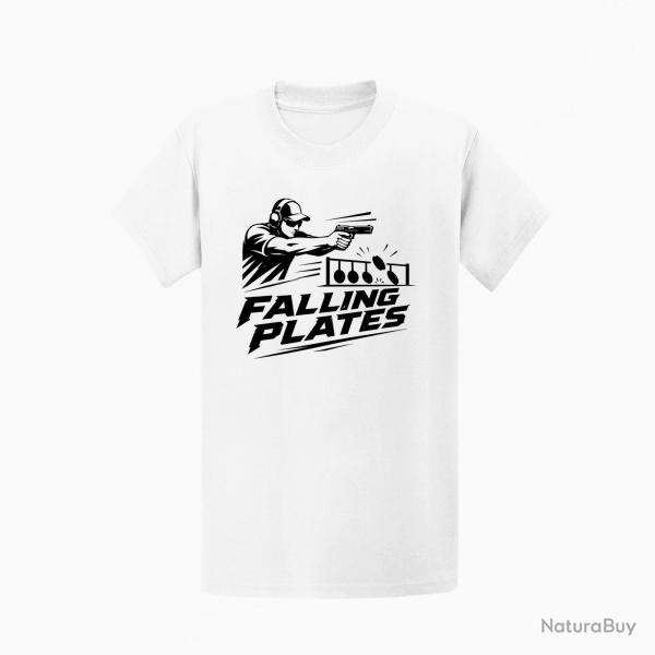 T-shirt Tir Sportif Falling Plates Blanc