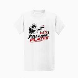 T-shirt Tir Sportif Falling Plates Blanc / Noir et rouge
