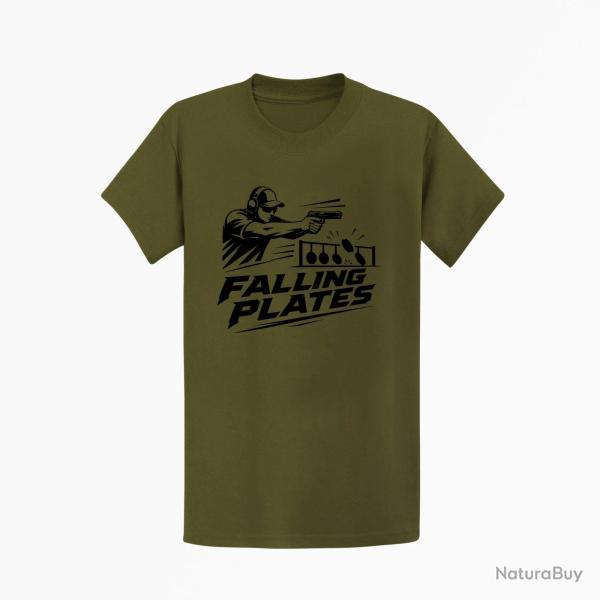 T-shirt Tir Sportif Falling Plates Kaki / Noir