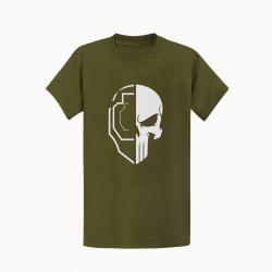 T-shirt TSV / IPSC Cr&acirc;ne et cible Kaki / Blanc