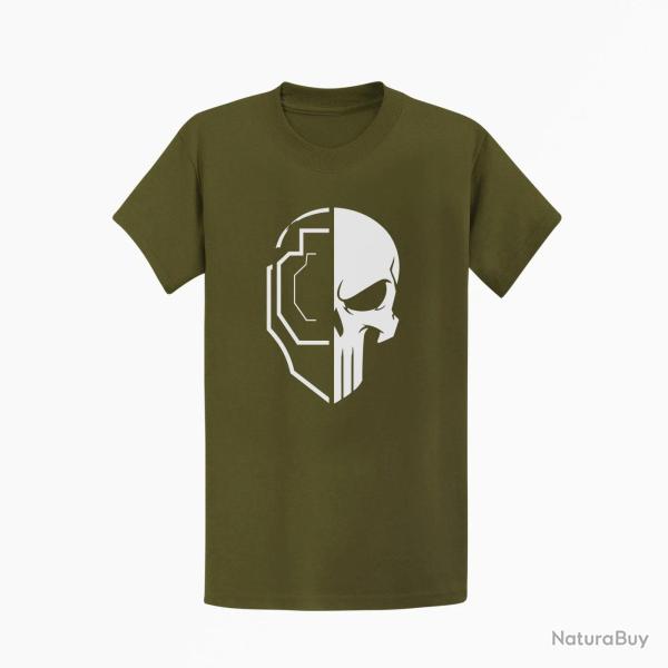 T-shirt TSV / IPSC Cr�ne et cible Kaki / Blanc