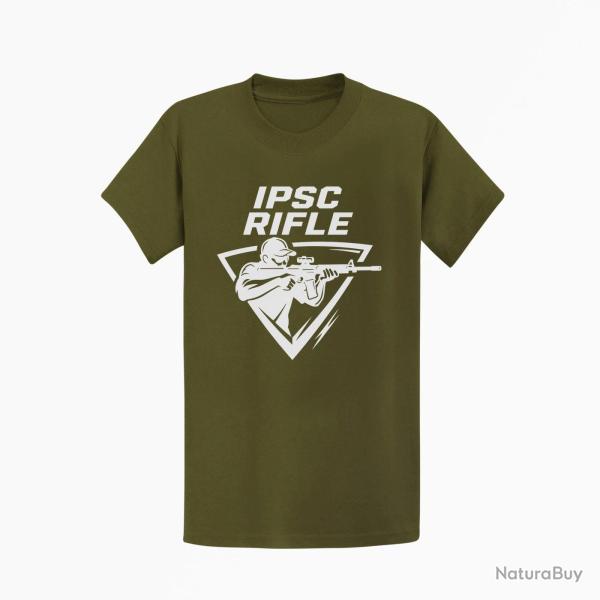 T-shirt IPSC Rifle Kaki / Blanc
