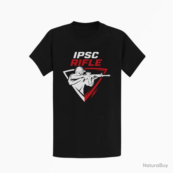 T-shirt IPSC Rifle Noir / Blanc et rouge