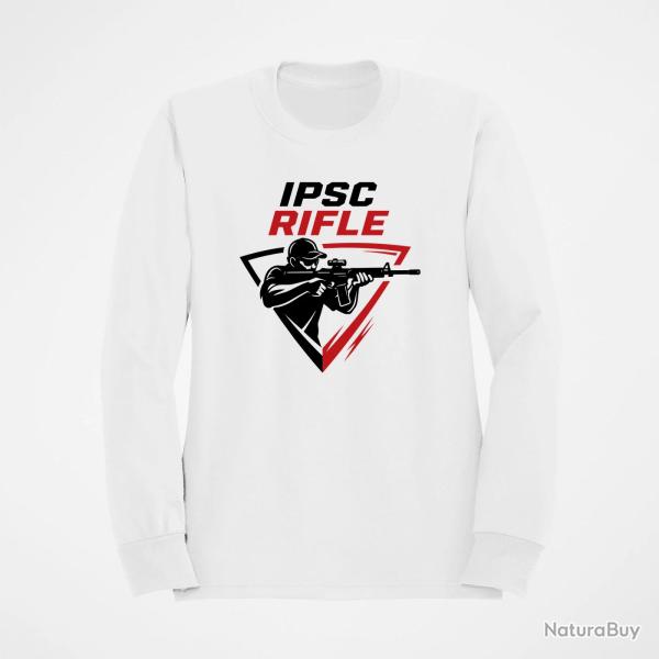 Sweat IPSC Rifle Blanc / Noir et rouge
