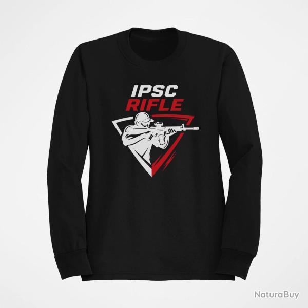 Sweat IPSC Rifle Noir / Blanc et rouge