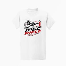 T-shirt IPSC Rifle Speed Precision Control Blanc / Noir et rouge