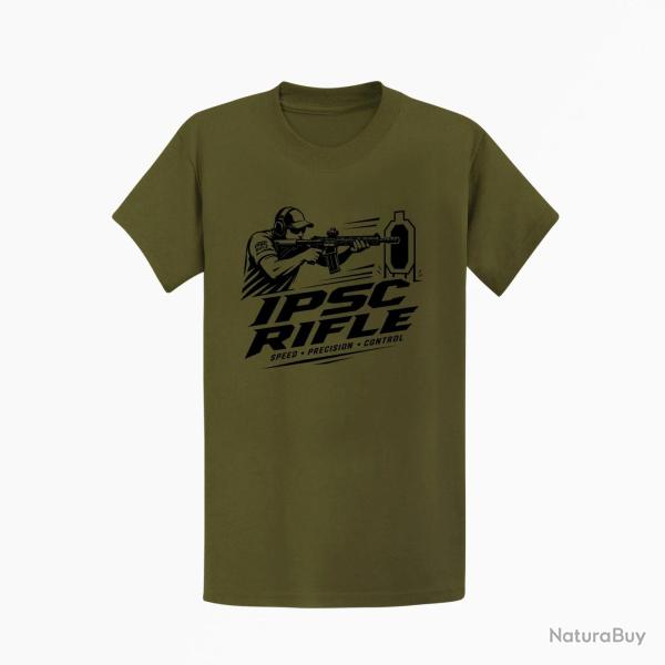 T-shirt IPSC Rifle Speed Precision Control Kaki / Noir