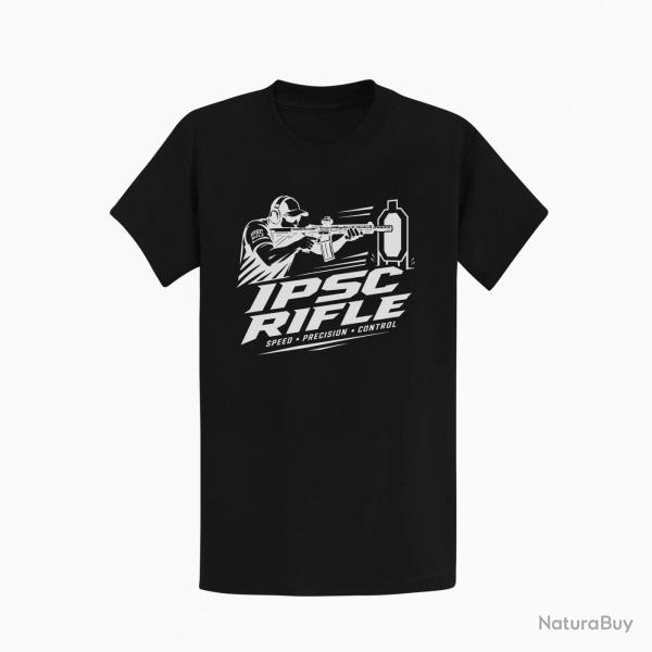 T-shirt IPSC Rifle Speed Precision Control Noir