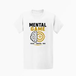 T-shirt Tir Sportif Mental Game, Focus Control Win Blanc / Noir et dor&eacute;