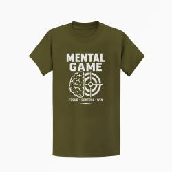 T-shirt Tir Sportif Mental Game, Focus Control Win Kaki / Blanc