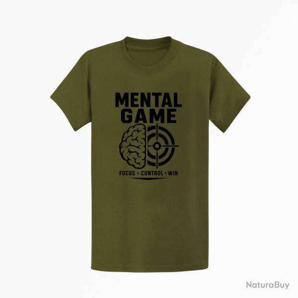 T-shirt Tir Sportif Mental Game, Focus Control Win Kaki / Noir