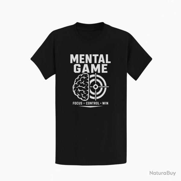 T-shirt Tir Sportif Mental Game, Focus Control Win Noir