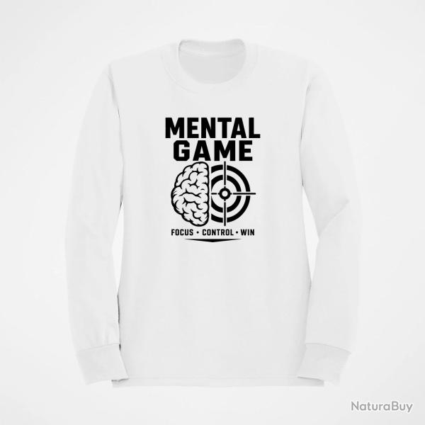 Sweat Tir Sportif Mental Game, Focus Control Win Blanc