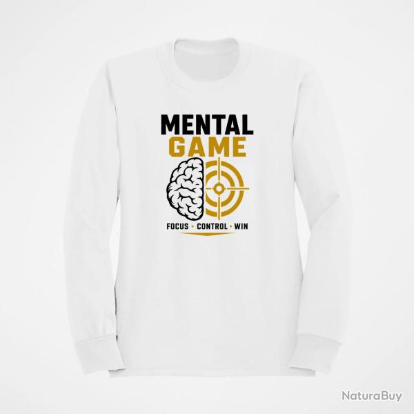 Sweat Tir Sportif Mental Game, Focus Control Win Blanc / Noir et dor�