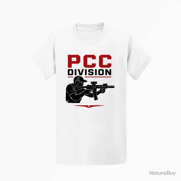 T-shirt PCC Division Blanc / Noir et rouge