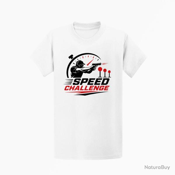 T-shirt Speed Challenge Tireur au pistolet Blanc / Noir et rouge